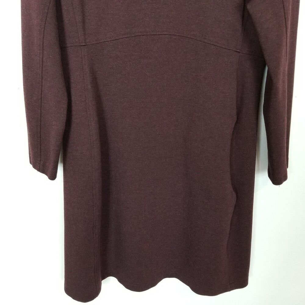Duluth Trading Co. Women's Wearwithall Ponte Knit Long Sleeve Dress Sz L Maroon - Picture 3 of 7